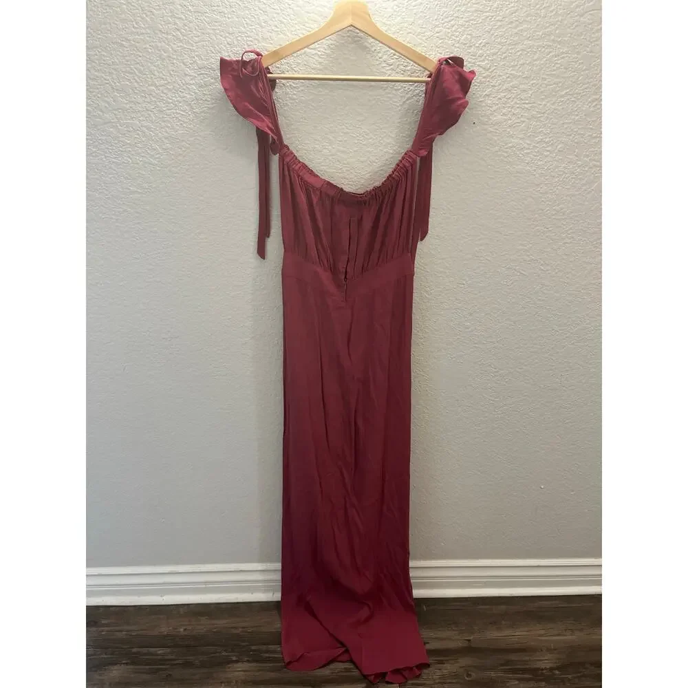 VICI Infinity Off Shoulder Maxi Dress Burgundy L Boho Cottagecore Flowy Romantic - Picture 8 of 8
